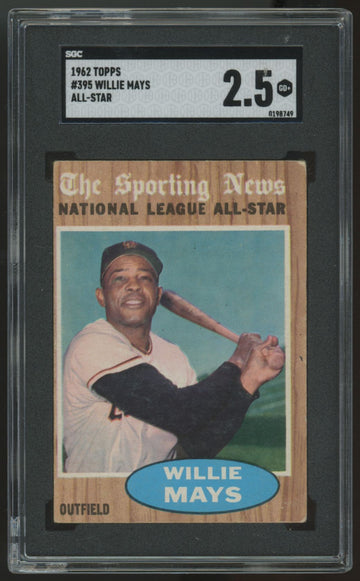 1962 Topps Willie Mays All Star #395 SGC 2.5 *749