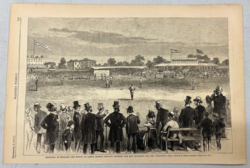 September 5 1874 Harper's Weekly Woodcut Baseball in England