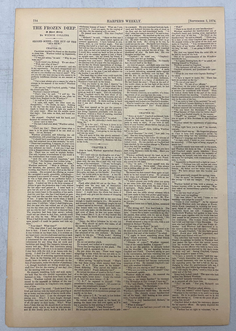 September 5 1874 Harper's Weekly Woodcut Baseball in England