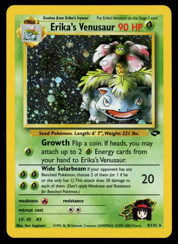 Pokemon Erika's Venusaur Gym Challenge Holo #4/132