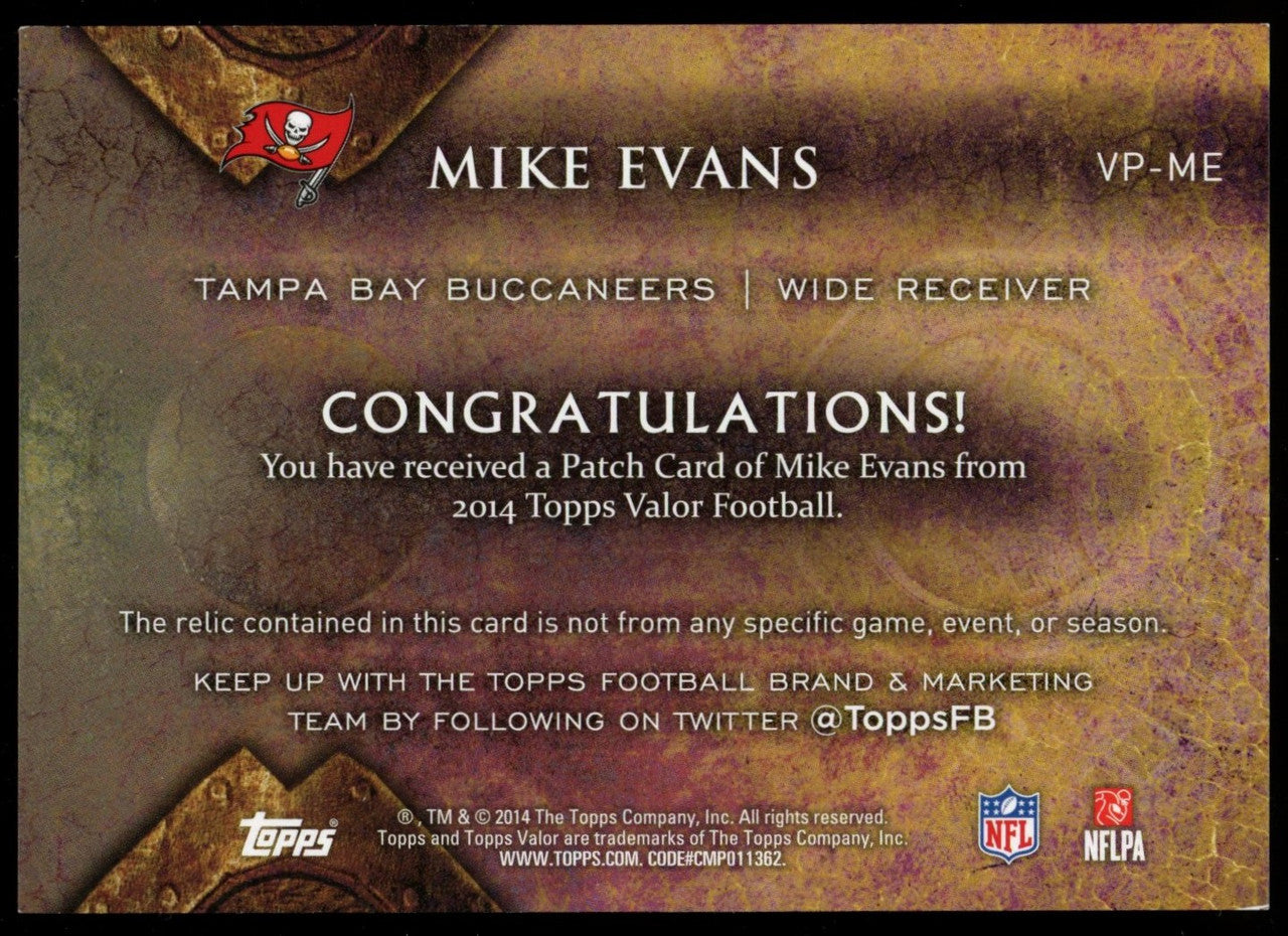 2014 Topps Valor Mike Evans Jersey Patch RC /99 #VP-ME