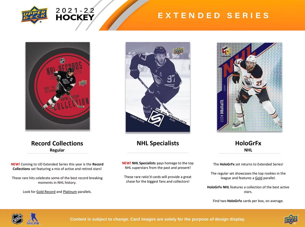 2021/22 Upper Deck Extended Series Hockey Hobby Box