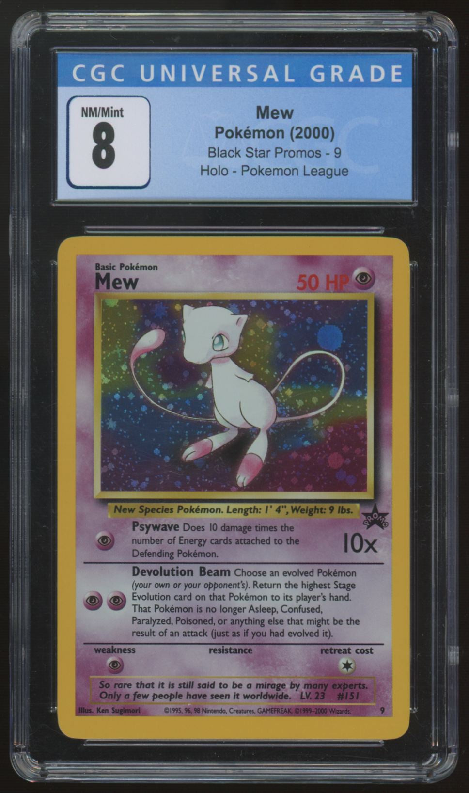 2000 Pokemon Mew League Promo Holo #9 CGC 8