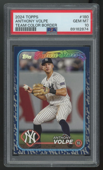 2024 Topps Series One Anthony Volpe RC Team Color Border #180 PSA 10
