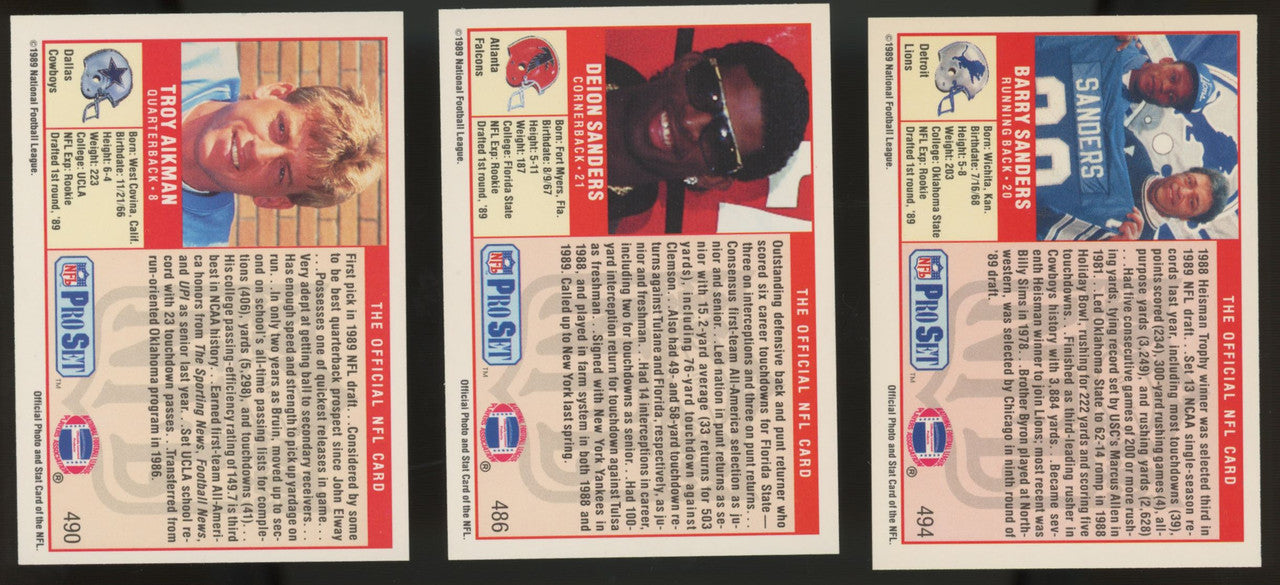 1989 Pro Set Football Complete Master Set (618) w/ Super Bowl + Announcer Sets
