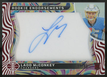2024 Illusions Ladd McConkey RC Endrosements Red Auto /99 #RE-LMY