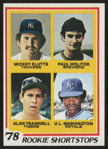 1978 Topps Alan Trammell Paul Molitor RC #707 NM "C"