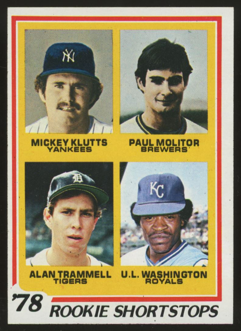 1978 Topps Alan Trammell Paul Molitor RC #707 NM "C"
