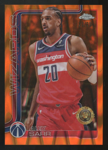 2025-26 Topps Chrome Alex Sarr Orange Raywave /25 #218