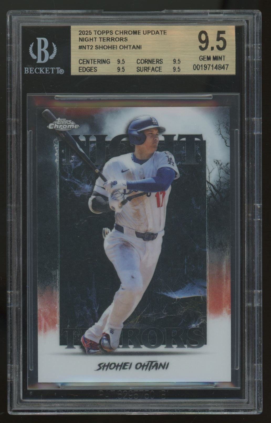 2025 Topps Chrome Update Shohei Ohtani Night Terrors #NT-2 BGS 9.5