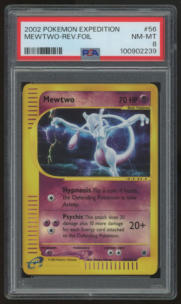 2002 Pokemon Mewtwo Expedition Reverse Holo #56 PSA 8