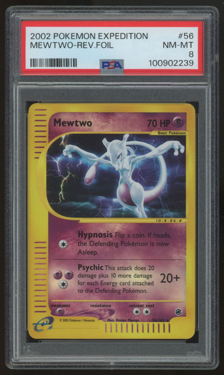 2002 Pokemon Mewtwo Expedition Reverse Holo #56 PSA 8