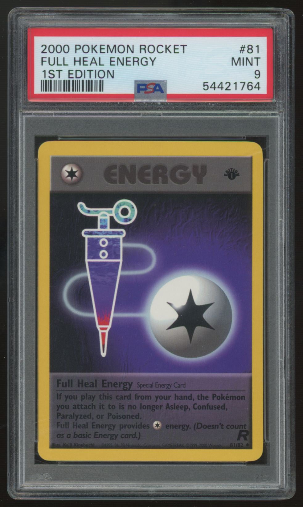 2000 Pokemon Full Heal Energy Team Rocket 1st Edition #81 PSA 9