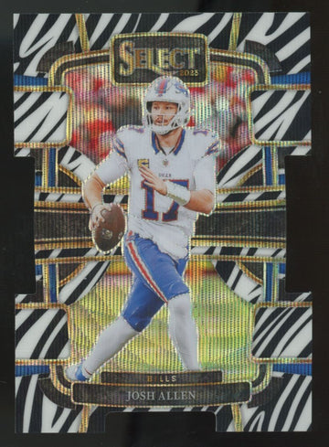 2023 Panini Select Josh Allen Concourse Zebra Die-Cut Prizm SSP #13