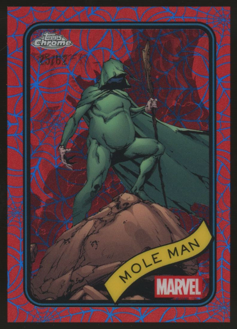 2025 Topps Chrome Marvel Mole Man Blue & Red Spiderweb Refractor /62 #26
