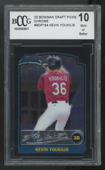 2003 Bowman Chrome Draft Kevin Youkilis RC 1st #BDP164 BCCG 10