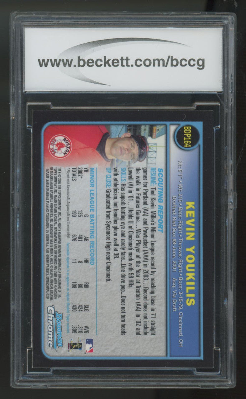 2003 Bowman Chrome Draft Kevin Youkilis RC 1st #BDP164 BCCG 10