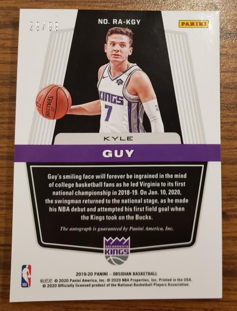 2019-20 Panini Obsidian Rookie Auto Brandon Clarke #29/99 Memphis Grizzlies