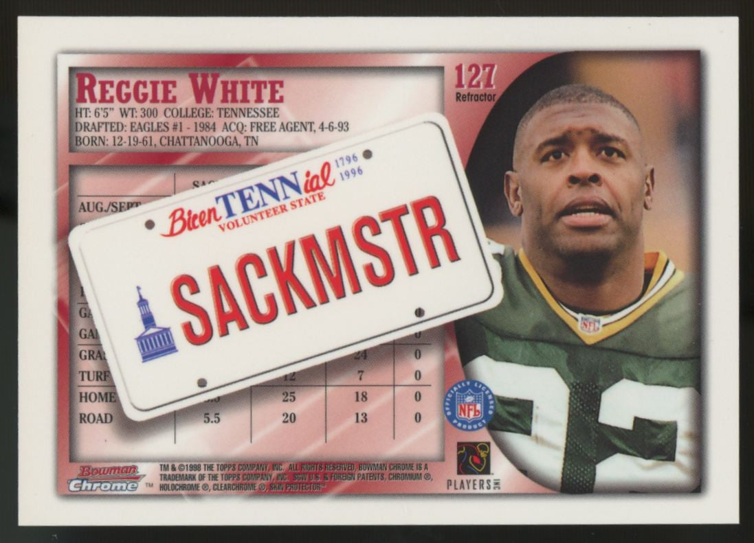 1998 Bowman Chrome Reggie White Interstate Refractor #127