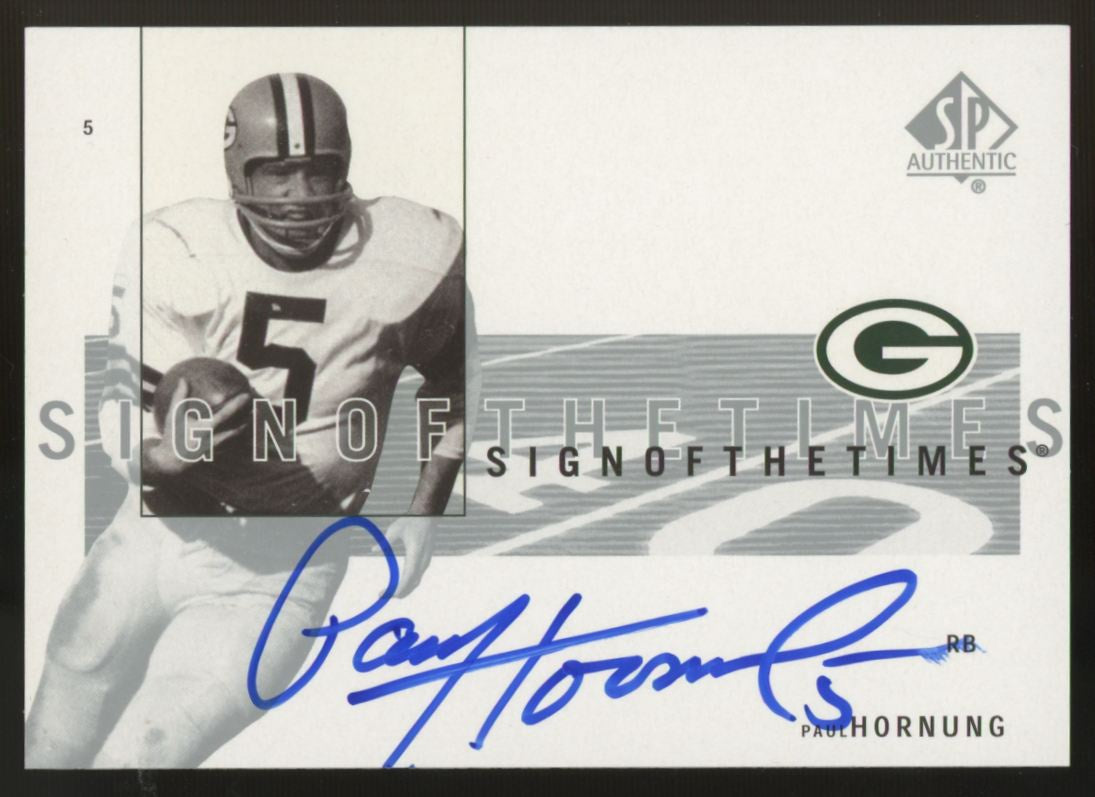 2001 Upper Deck SP Authentic Paul Hornung Sign Of The Times Auto #PH