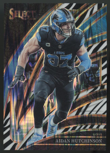 2025 Select Aidan Hutchinson Club Level Zebra Shock Prizm SSP #271