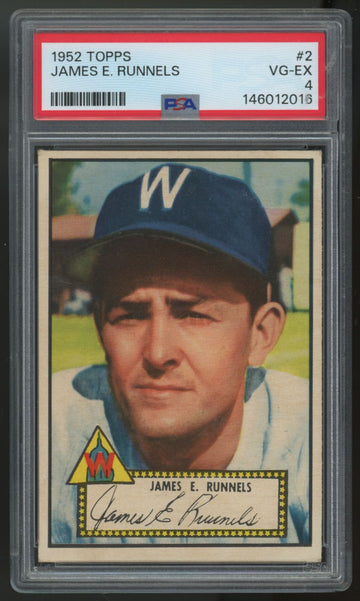 1952 Topps James E. Runnels #2 PSA 4