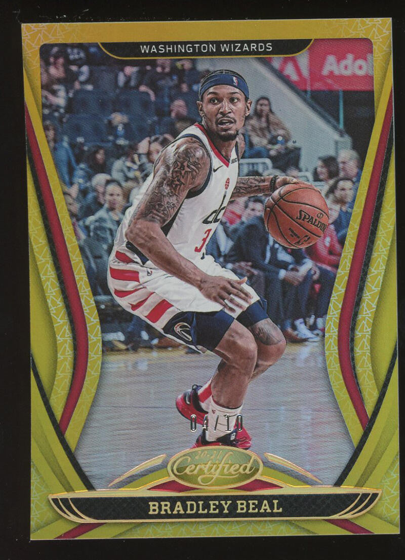2020-21 Panini Certified Mirror Gold #94 Bradley Beal #04/10 Washington Wizards