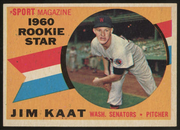 1960 Topps Jim Kaat RC Sport Magazine #136 VG (Crease)