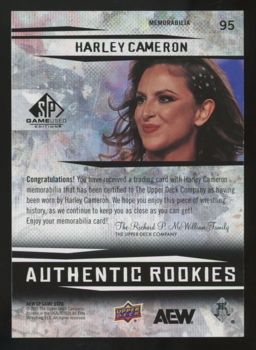 2025 SP Game Used AEW Harley Cameron RC Green Authentic Rookies Patch #95