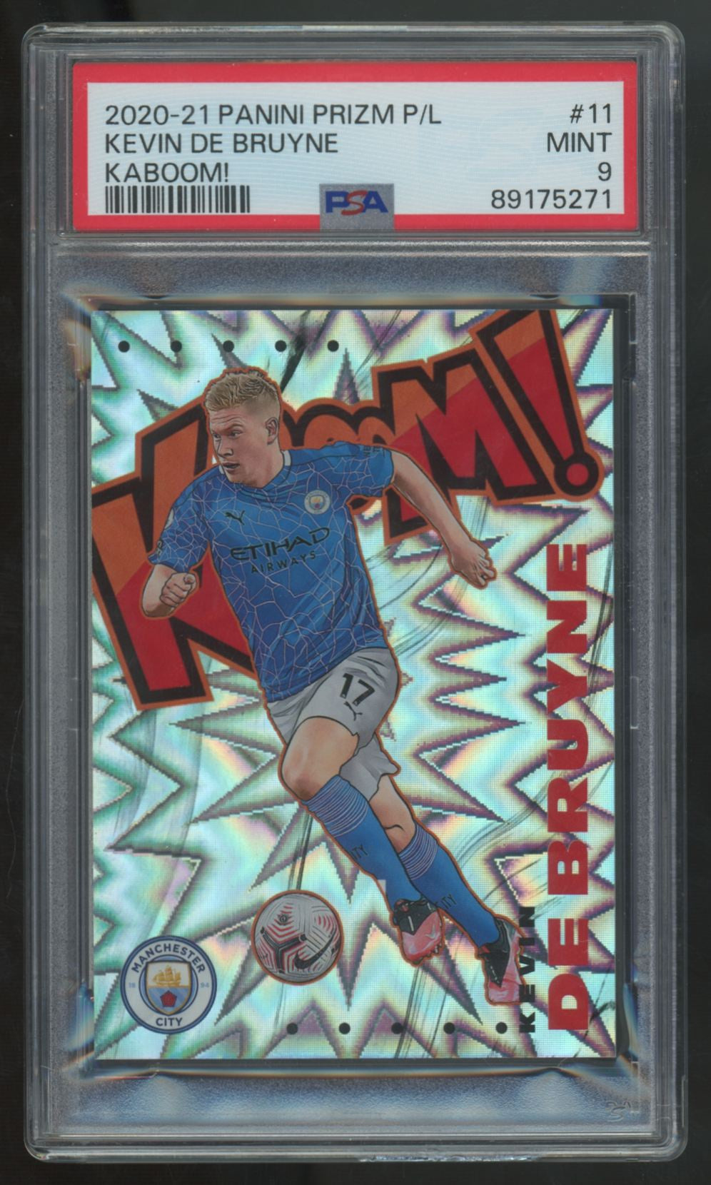 2020-21 Prizm Premier League Kevin De Bruyne Kaboom! SSP #11 PSA 9