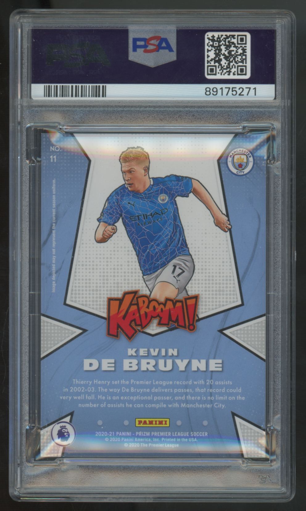 2020-21 Prizm Premier League Kevin De Bruyne Kaboom! SSP #11 PSA 9