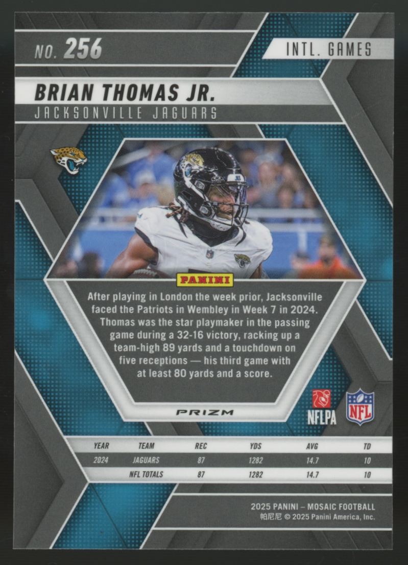 2025 Panini Mosaic Brian Thomas Jr. Genesis Prizm SSP #256
