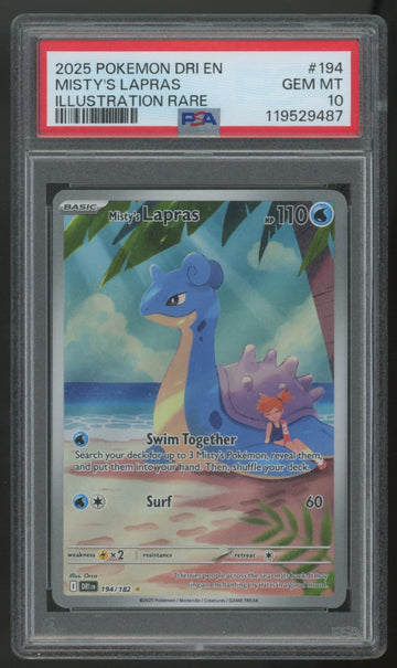 2025 Pokemon Misty's Lapras Destined Rivals Illustration Rare #194 PSA 10