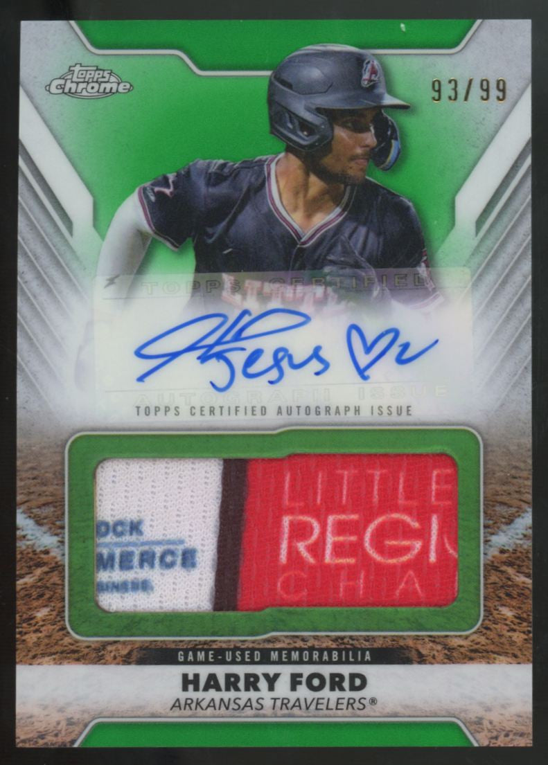 2025 Topps Pro Debut Harry Ford Green Jumbo Patch Auto /99 #PDJAR-HF