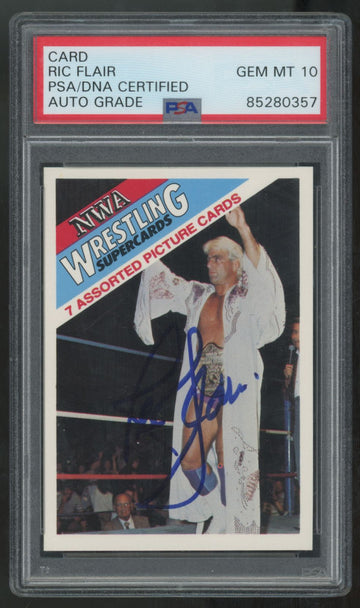 1988 NWA Superstars Ric Flair Header Signed Auto PSA/DNA Certified Auto 10
