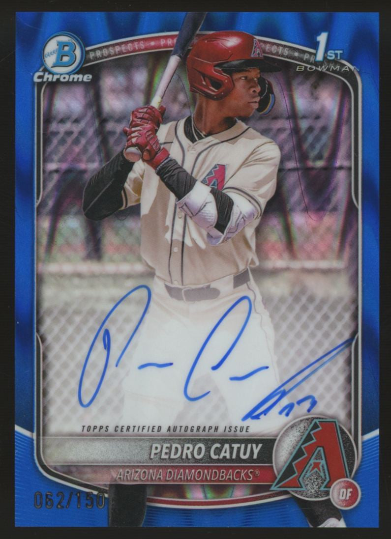 2025 Bowman Chrome Pedro Catuy 1st Blue Lava Refractor Auto /150 #CPA-PC