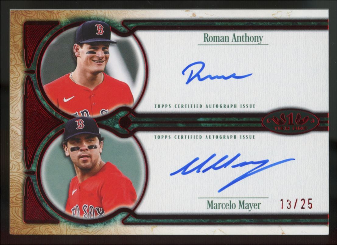 2026 Topps Tier One Roman Anthony Marcelo Mayer Dual Auto Red /25 #DA-AM