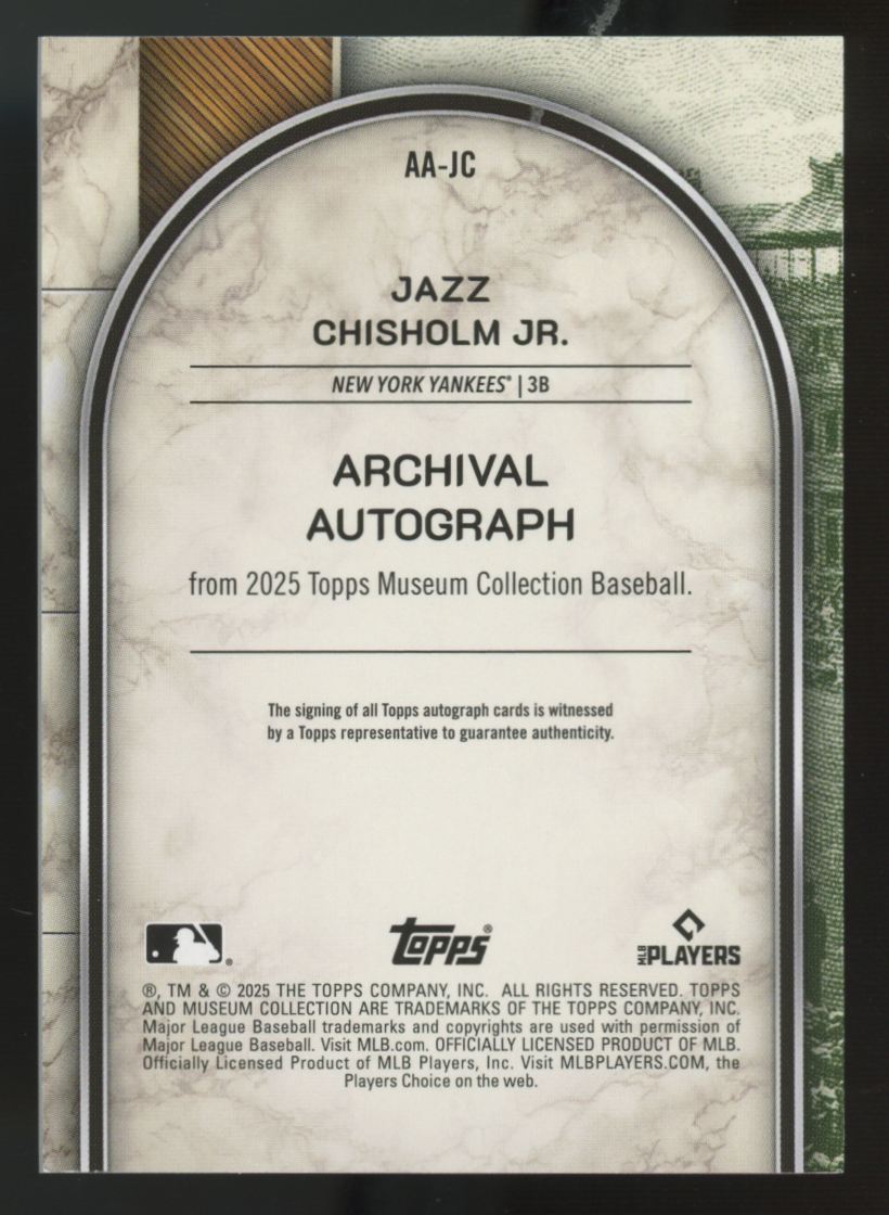 2025 Topps Museum Jazz Chisholm Jr. Archival Auto /199 #AA-JC