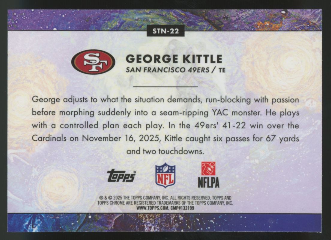 2025 Topps Chrome Cosmic George Kittle Stars In The Nights #STN-22