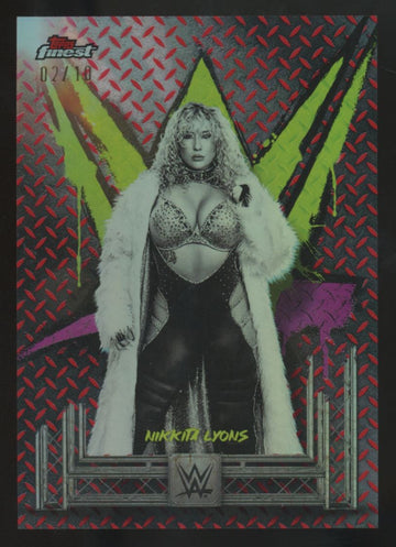 2025 Topps Finest WWE Nikkita Lyons Common Red Refractor /10 #69