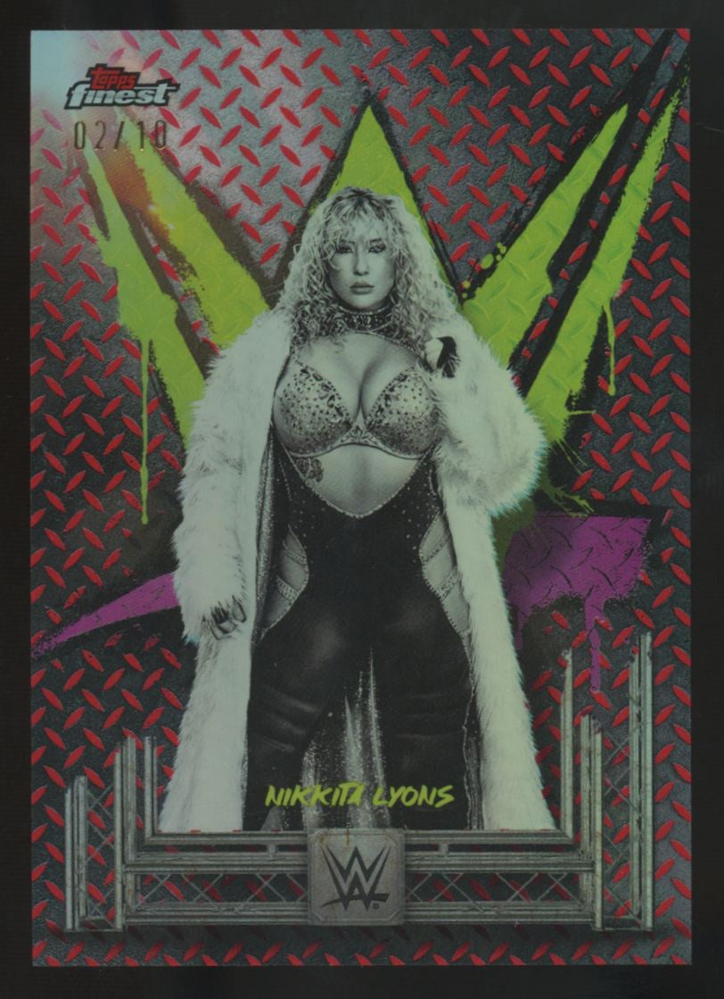 2025 Topps Finest WWE Nikkita Lyons Common Red Refractor /10 #69