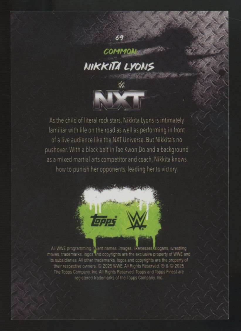 2025 Topps Finest WWE Nikkita Lyons Common Red Refractor /10 #69