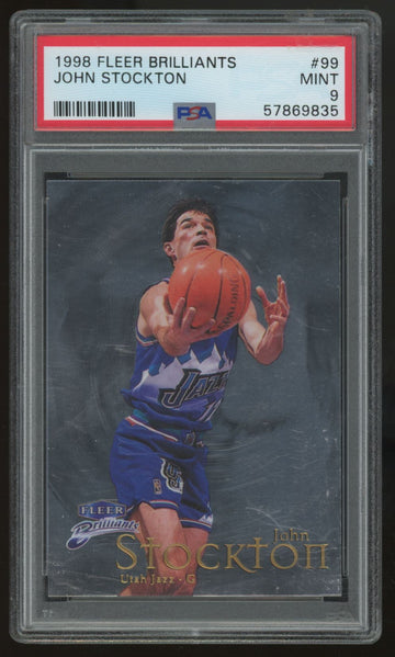 1998-99 Fleer Brilliants John Stockton #99 PSA 9