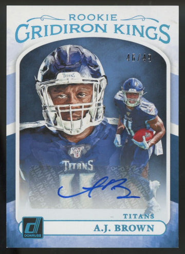 2019 Panini Donruss A.J. Brown RC Gridiron Kings Auto /49 #RGK-17
