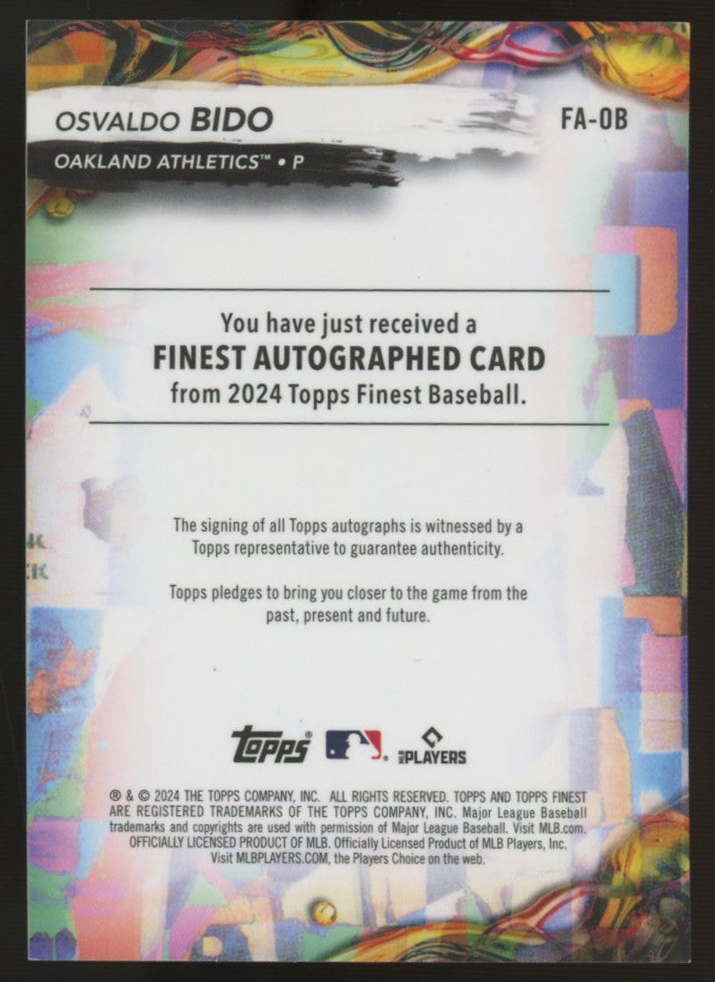 2024 Topps Finest Osvaldo Bido RC Auto Green /75 #FA-OB