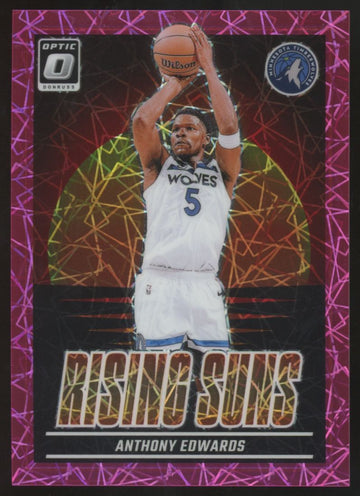 2024-25 Donruss Optic Anthony Edwards Rising Suns Pink Velocity /79 #15