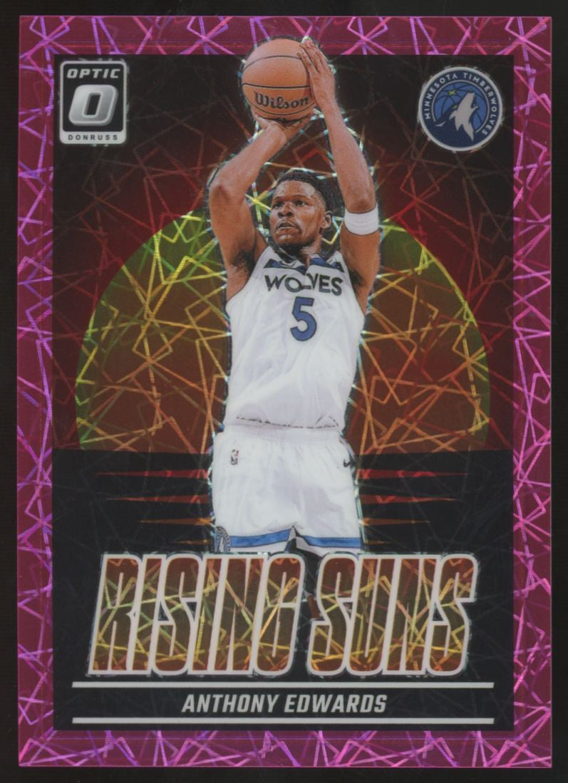 2024-25 Donruss Optic Anthony Edwards Rising Suns Pink Velocity /79 #15