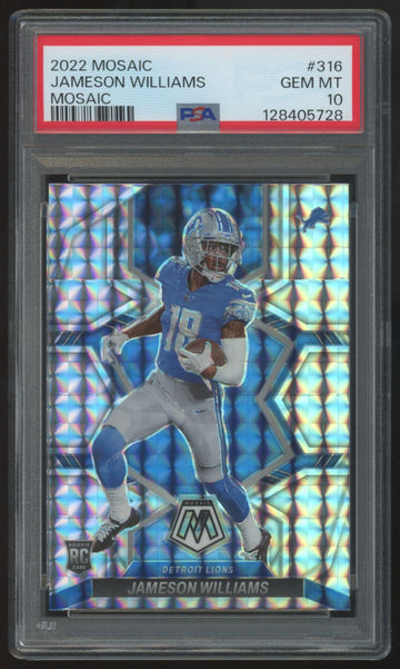 2022 Panini Mosaic Jameson Williams RC Silver #316 PSA 10