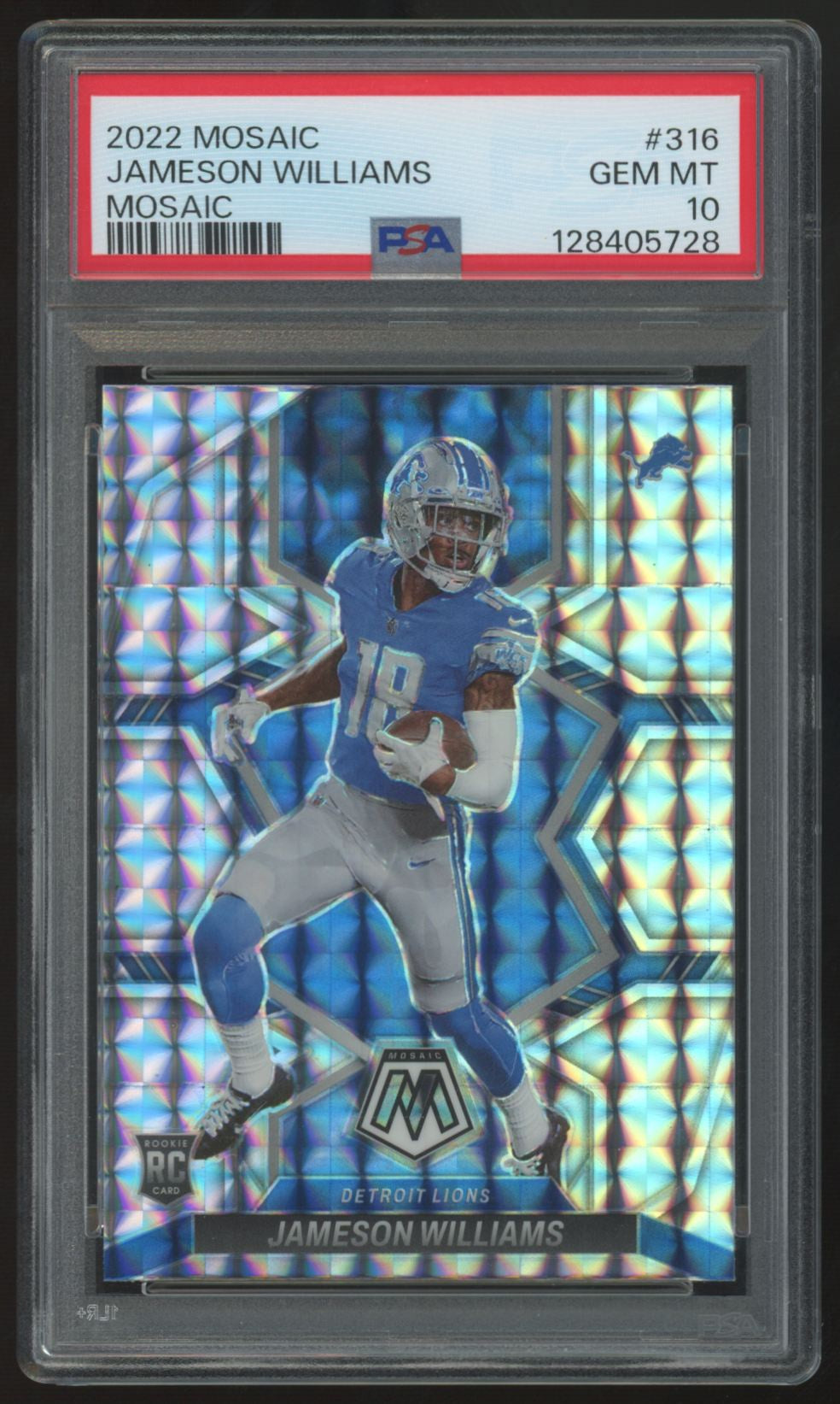 2022 Panini Mosaic Jameson Williams RC Silver #316 PSA 10