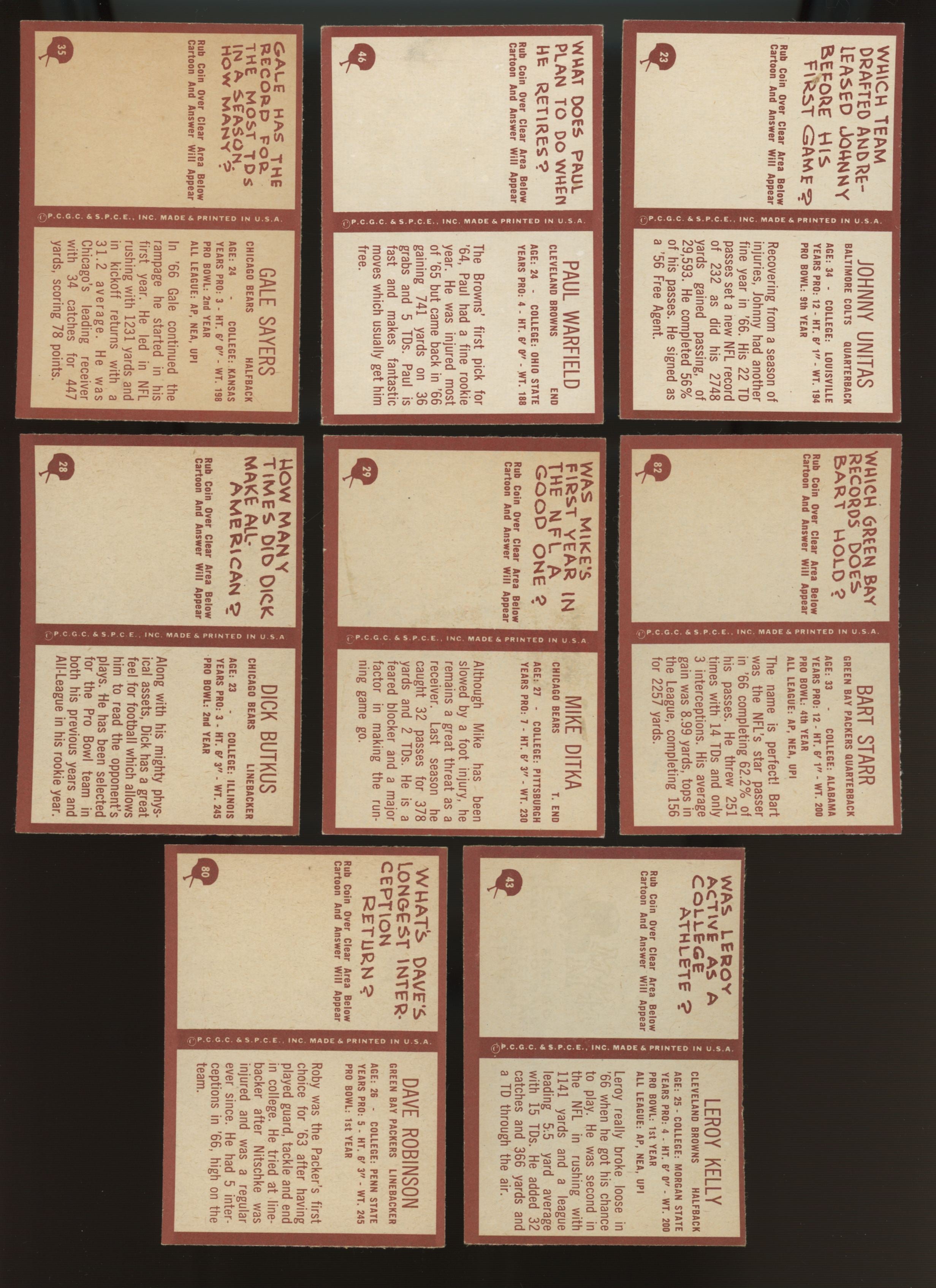 1967 Philadelphia Football Complete Set (198) EX-MT/NM